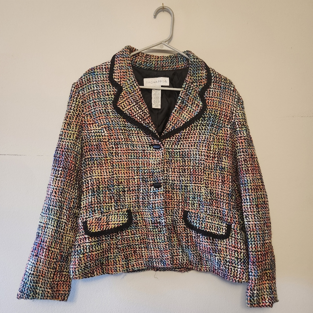 Multicolored blazer style coat